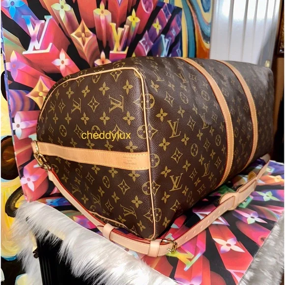 🛑SOLD🛑🧳✈️🏝Authentic Louis Vuitton Keepall Bandouliere 55 Luggage Bag Monogr… - Picture 5 of 16